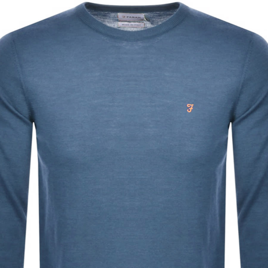 Alternative Image for ProductFarah Vintage Mullen Wool Jumper Blue2